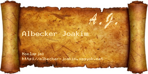 Albecker Joakim névjegykártya